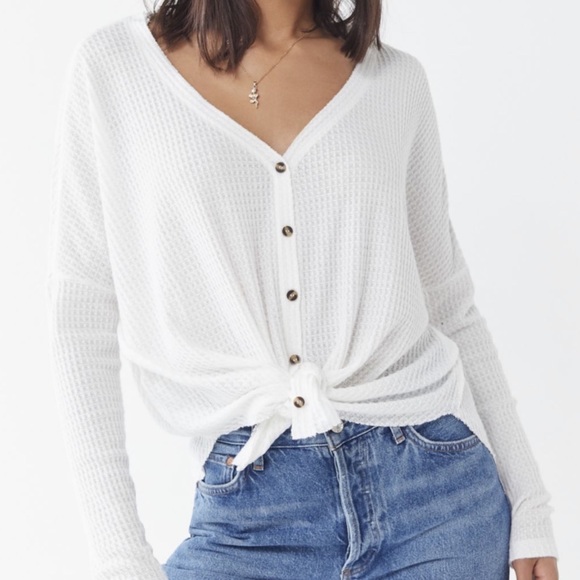 Urban Outfitters Tops - Urban Outfitters Oversized Thermal Button Top